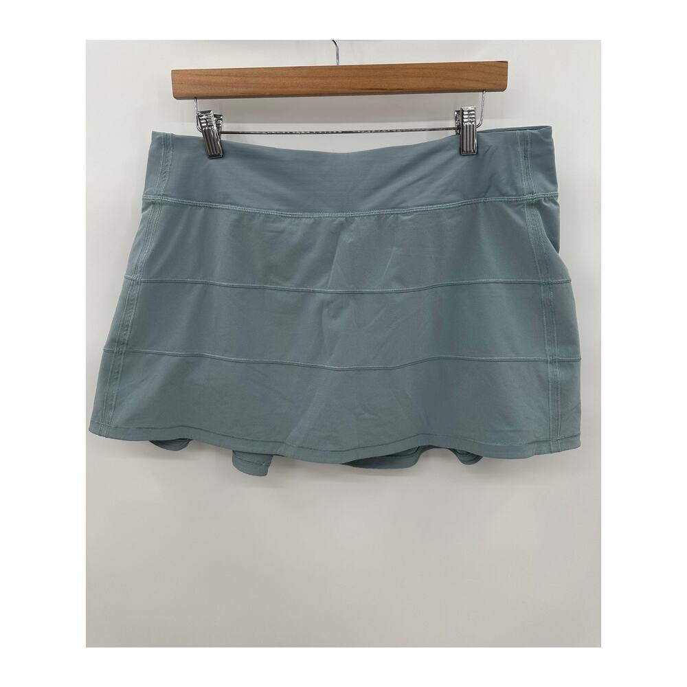 Lululemon Athletica Pace Rival Skirt Pleated Lined Blue Cast Size 12